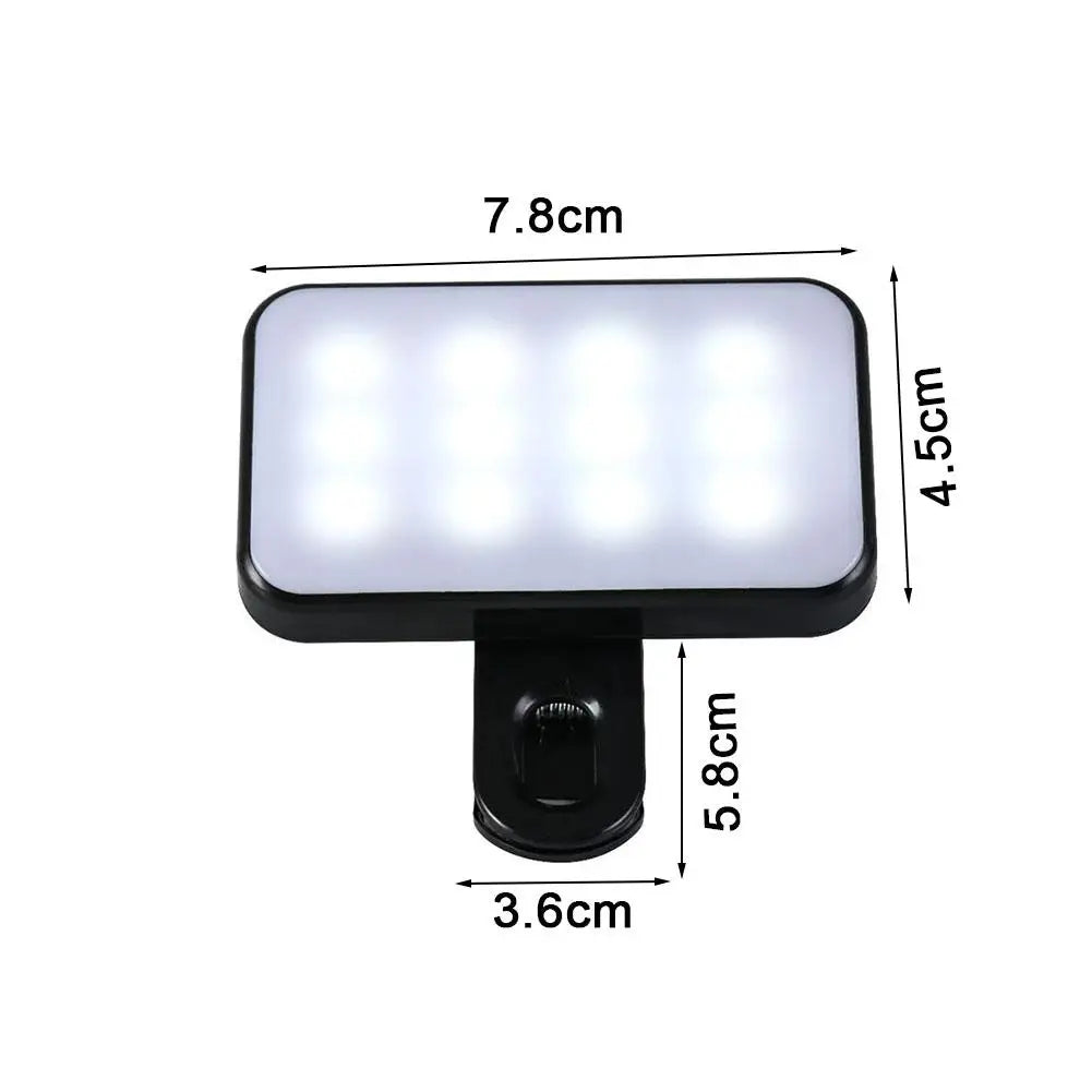 Mobile Phone LED Selfie Fill Light Portable Mini 3 Modes Adjustable Brightness for Phones Laptops Video Conferencing Fill Light