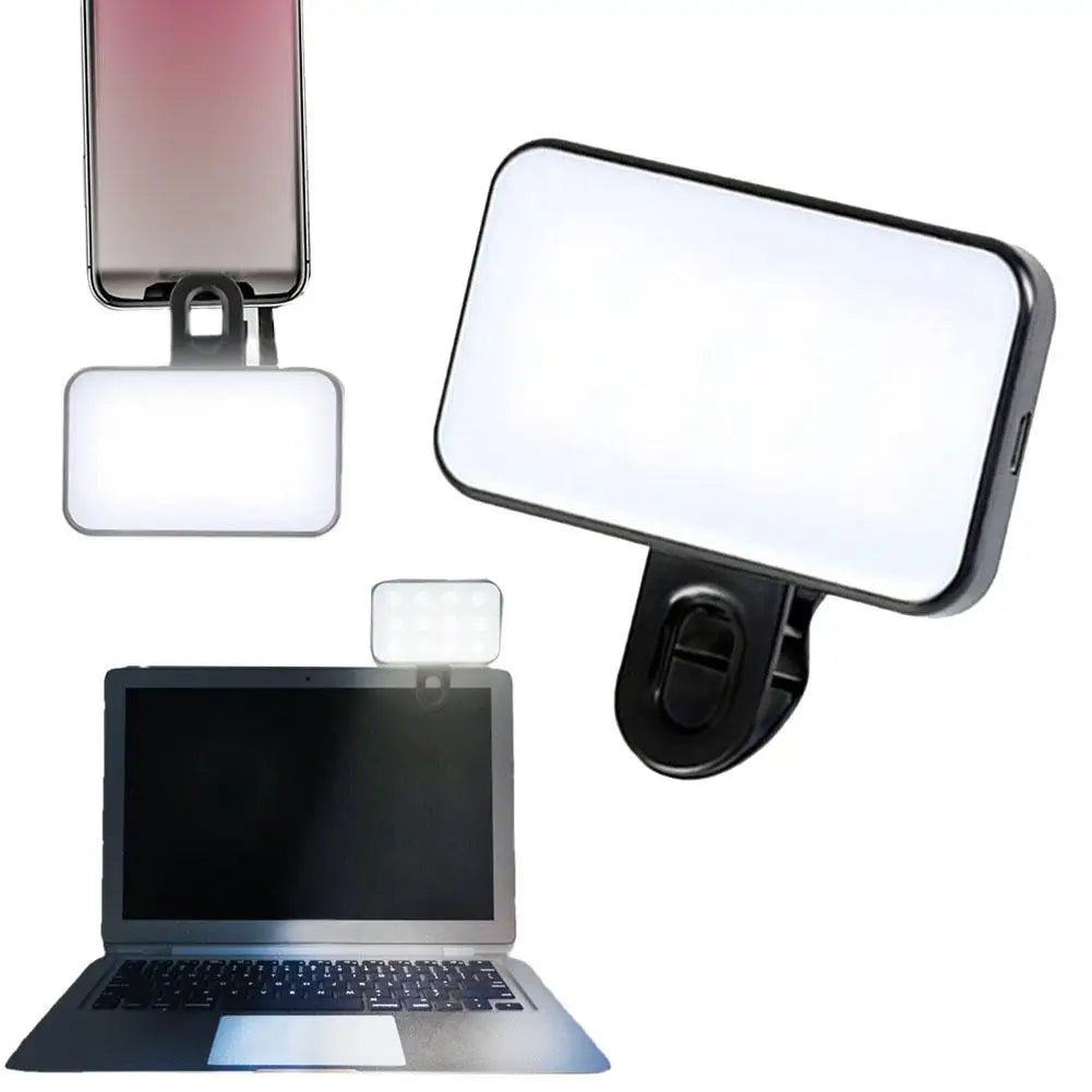 Mobile Phone LED Selfie Fill Light Portable Mini 3 Modes Adjustable Brightness for Phones Laptops Video Conferencing Fill Light